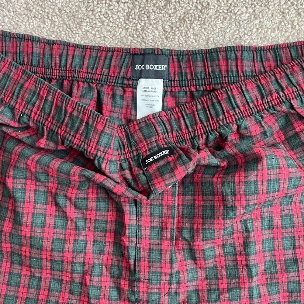 Joe Boxer Red and Black Checkered Lounge Shorts